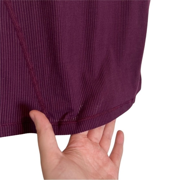 Lululemon Karmady Short Sleeve Tonka Stripe Burnout Plum Size 2 - Picture 6 of 6